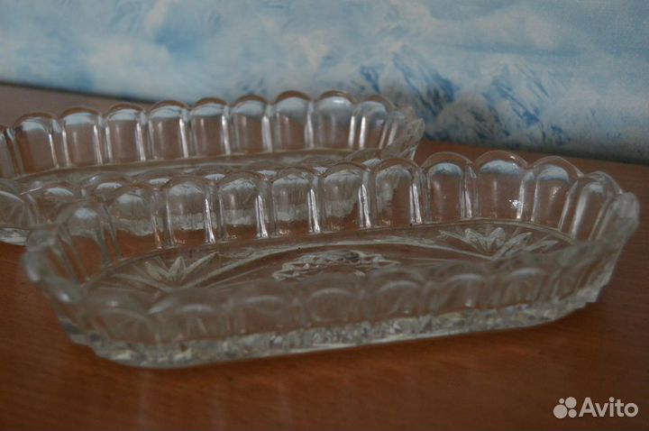 Хрустальная салатница ладья