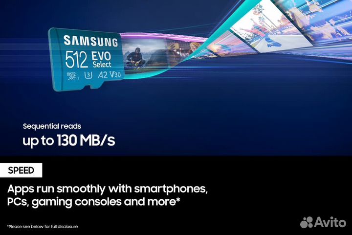 Новая USA samsung EVO Select Micro SD 512GB