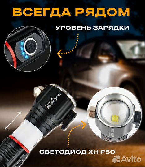 Фонарь ручной мощный светодиодный от аккумулятора