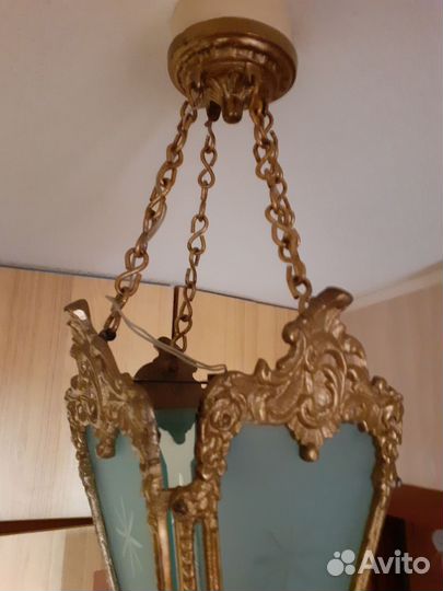 Люстра фонарь бронза СССР