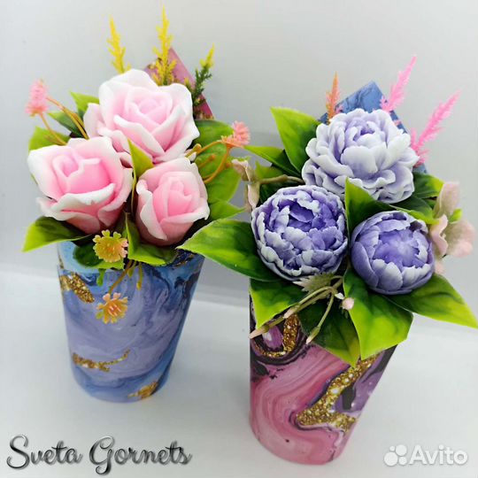 Букетики из мыла