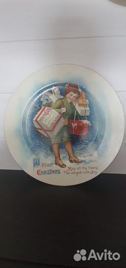 Тарелка с рождественским принтом, сувенир