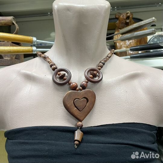 Бусы из дерева бусы бусины СССР бижутерия дерево