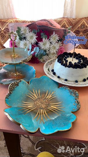 Конфетница этажерка фруктовница из смолы