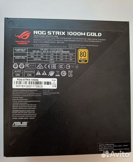 Блок питания asus ROG-strix-1000G