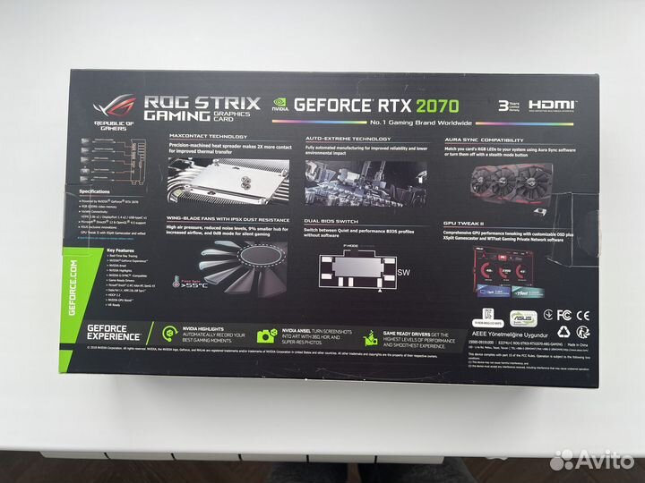 Видеокарта asus ROG Strix GeForce RTX 2070 OC 8GB