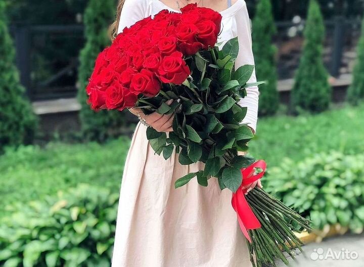 Розы высокие Доставка цветов