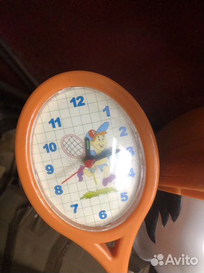 Детская настольная лампа с часами. Новая