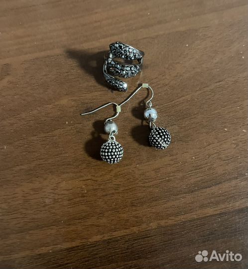 Серьги и кольцо