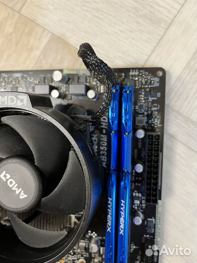 Материнская плата с ryzen 5 2600, озу 16гб, бп