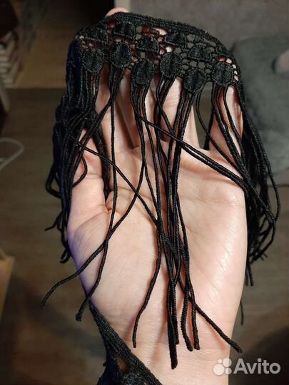 Тесьма бахрома чёрная