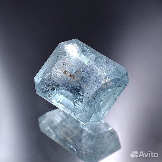 3.81 ct. Аквамарин, октагон. Мозамбик. + гемм. зак