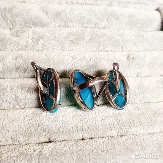 Комплект украшений из натурального камня агат