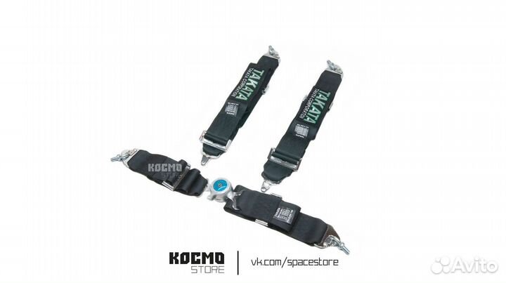 Ремни безопасности таката 4-ех точ., 3 дюйма, черн