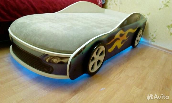Кровать-машина «Бондмобиль синий»