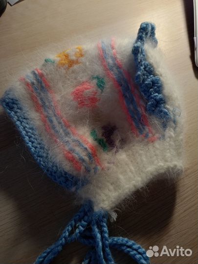 Чепчик тёплый, на новорождённого