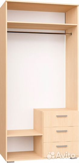 Шкаф 2-дверный с ящиками и зеркалом шон-14