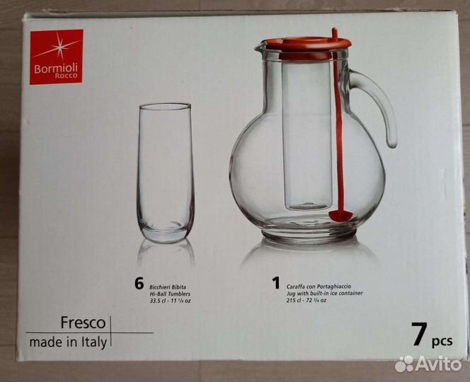 Набор кувшин стеклянный и 6 стаканов