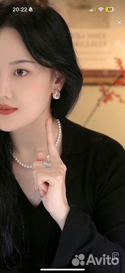 Swarovski серьги розовый фианит