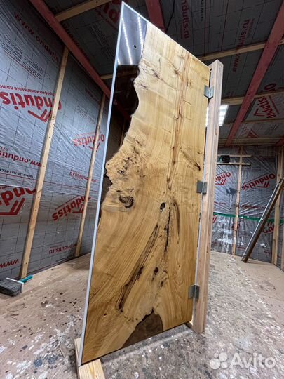 Дверь для бани и сауны стеклянная со слэбом