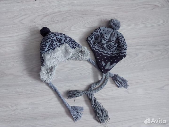 Шапка Adidas теплая с косичками