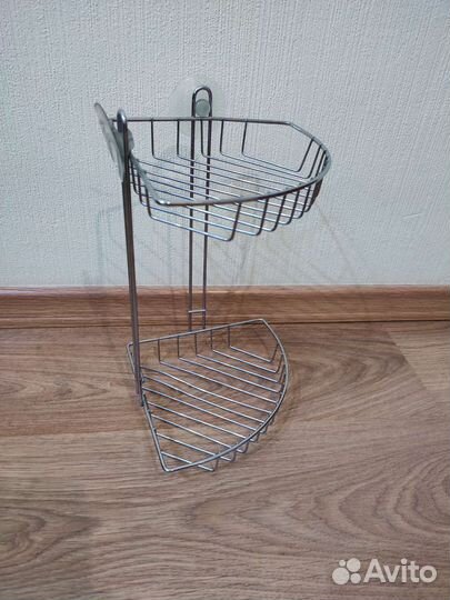 Угловая полка для ванной, 18 см, высота 27 см