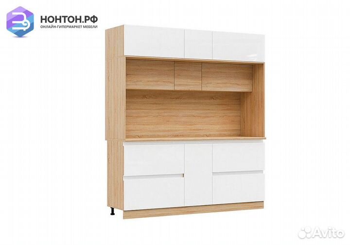 Центральная секция Карина 2.05 м белый глянцевый