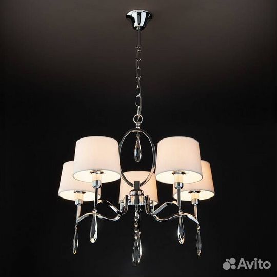 Подвесная люстра Eurosvet Madera 10093/5 хром/прозрачный хрусталь Strotskis