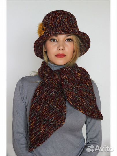 Шляпа с шарфом новое 60-61раз