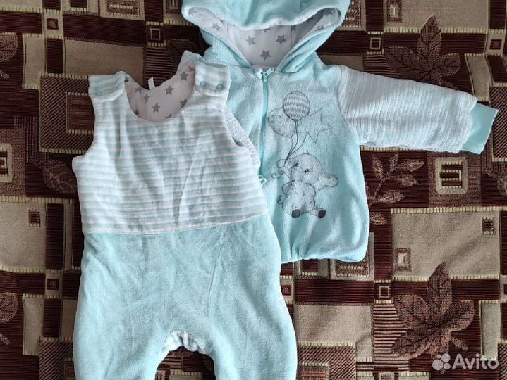 Костюм теплый 68 размер штаны на лямках кофта