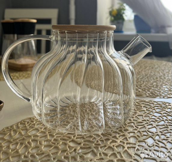 Чайник заварочный стеклянный новый