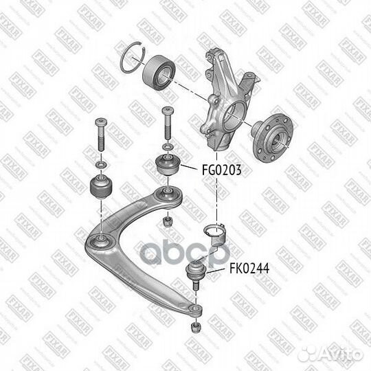 Опора шаровая нижняя левая/правая перед FK0