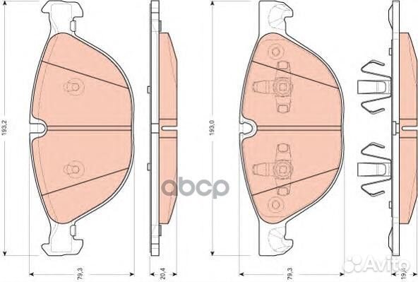 Колодки тормозные дисковые перед GDB1728 TRW