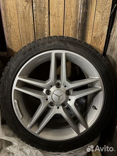Диски R17 AMG ориг с зимней резиной Мерседес w204
