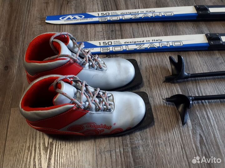 Лыжи детские 150. Полный комплект. Marpetti