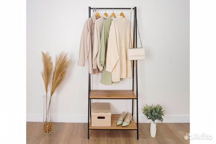 Алабама 22 Вешалка гардеробная (Черный/Дуб Вотан)