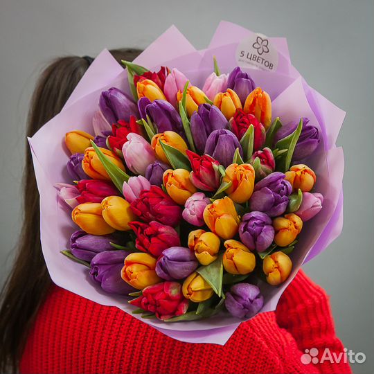 Букет 51 тюльпан микс, цветы доставка