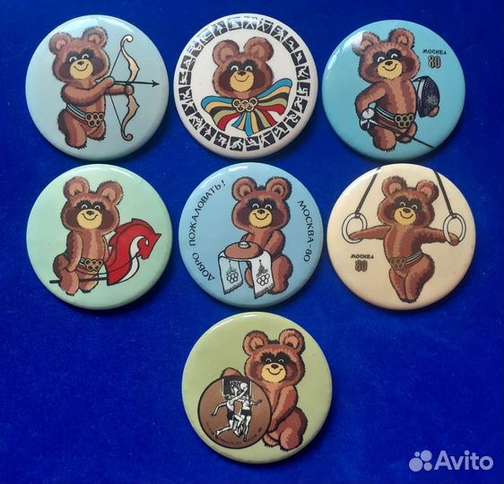 Набор значков Олимпиада 80. Мишка Олимпийский