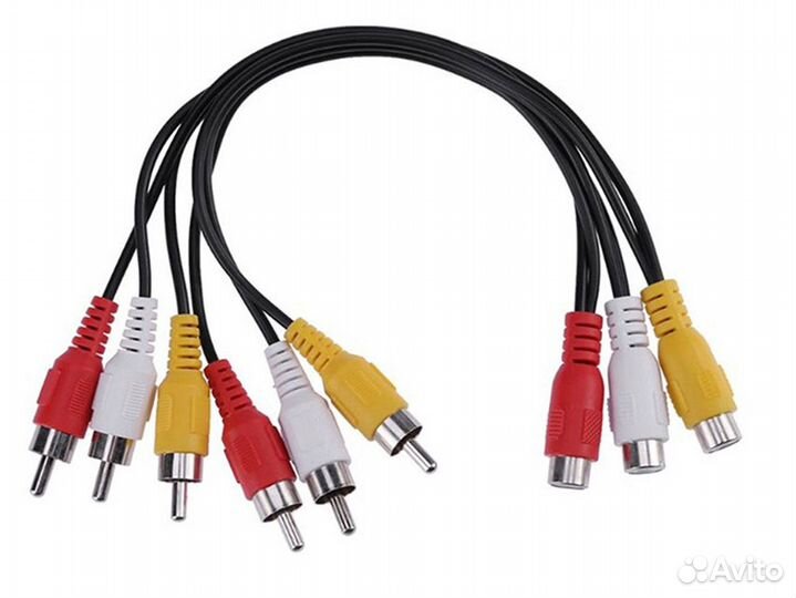 Кабель 3RCA на 6RCA с разной комбинацией пап-мам