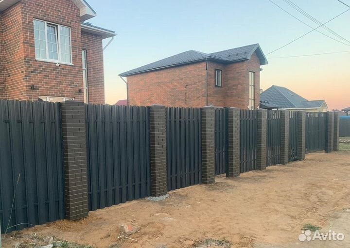 Забор 20 м из штакетника без предоплаты, под ключ