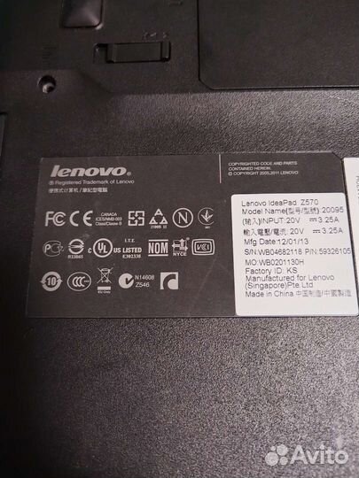 Ноутбук lenovo z570