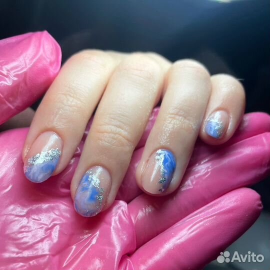 Комбинированный маникюр с покрытием