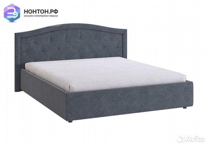 Кровать Верона 2 1.6 м серо-синяя