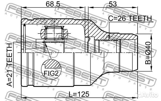 Шрус внутренний правый 21x40x26