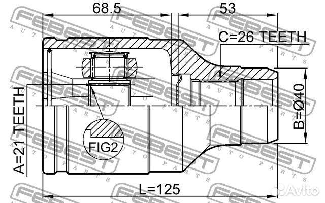Шрус внутренний правый 21x40x26