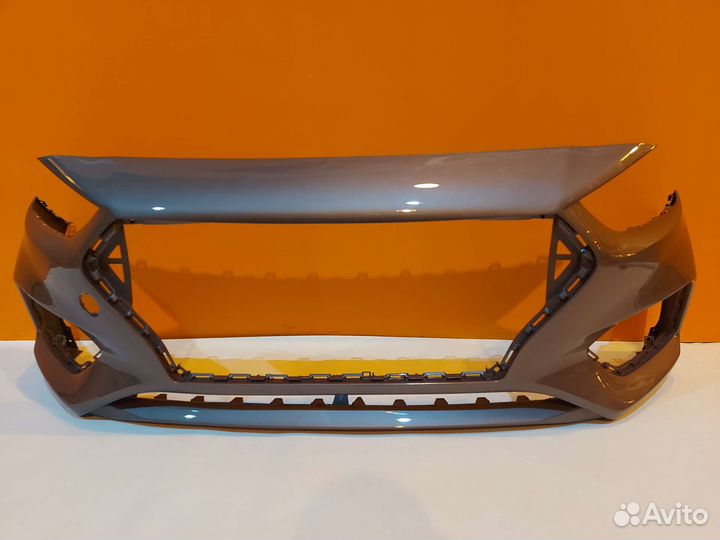 Бампер на Hyundai Solaris коричневый