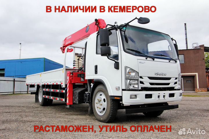 Бортовой грузовик Isuzu Elf с КМУ UNIC, 2024