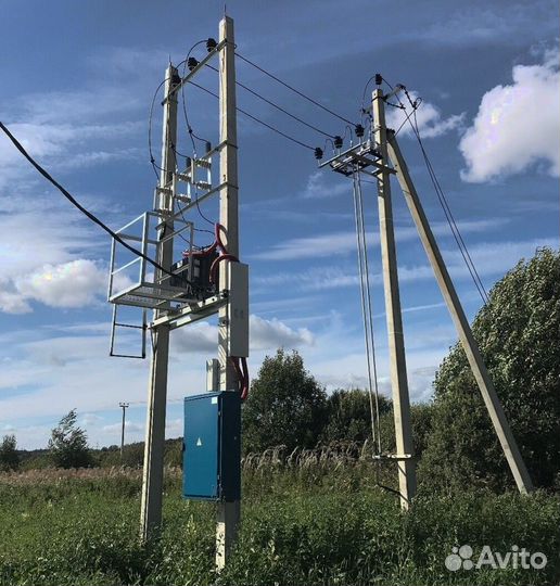 Установка столбов, монтаж опор лэп от 10 шт