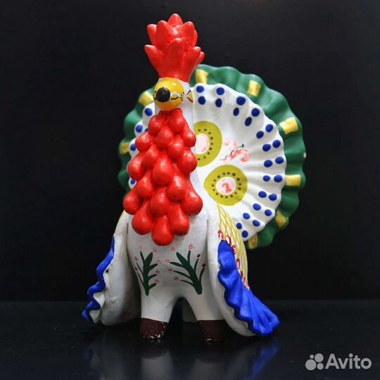 Дымковская игрушка Индюк авторская подпись мш