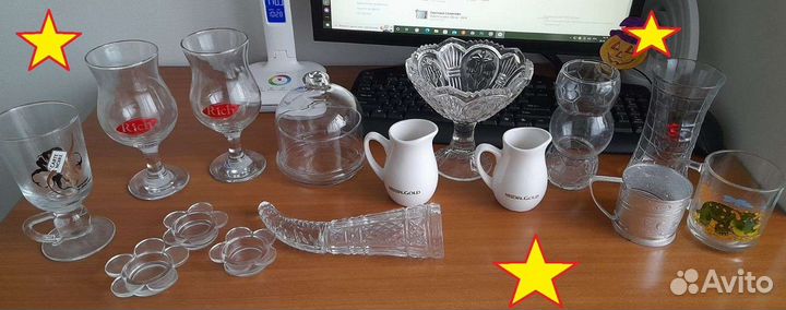 Хрустальные рюмки на ножке 13 см